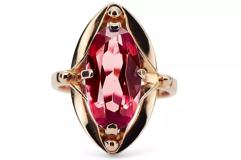 Ruby Original Vintage 14K Rose Gold Ring Vintage Jewlery vrc047r